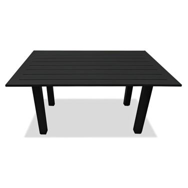 Classic Aluminum Rectangular Chat Table In Black
