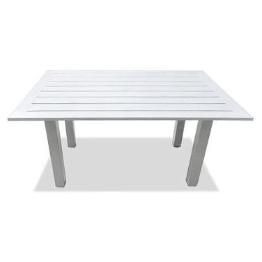 Classic Aluminum Rectangular Chat Table In White