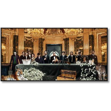 Classic Gangster Movie Icons Art in Lavish Setting Wall Art In Multi