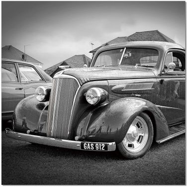 Black and White Classic Car Wall Art