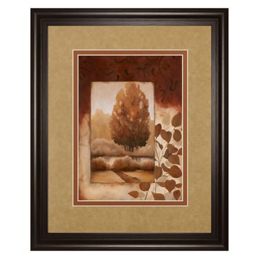 Classy Art Autumn Serenity Wall Art - Double Mat In Beige and Brown