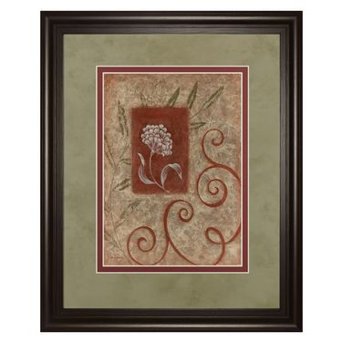 Classy Art Botanical Scrolls Wall Art - Double Mat In Multi