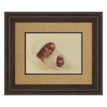 Classy Art Generations Embrace Wall Art - Double Mat In Beige and Brown
