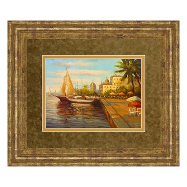 Classy Art Harbor Serenity Wall Art - Double Mat In Multi