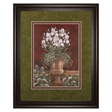 Classy Art Irises in Urn Wall Art - Double Mat In Multi