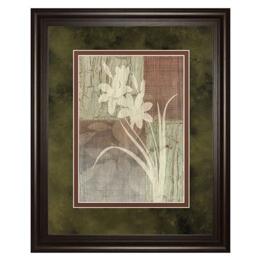 Classy Art Lily Silhouette Wall Art - Double Mat In Multi