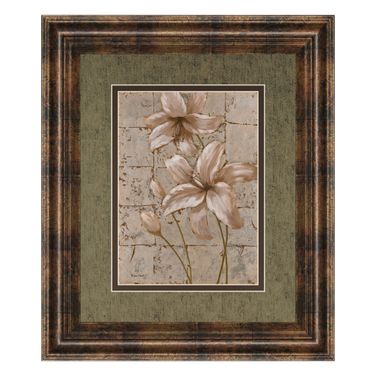 Classy Art Muted Lillies Wall Art - Double Mat In Multi