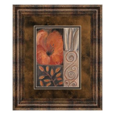 Classy Art Orange Burst I Wall Art - Double Mat In Multi