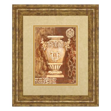 Classy Art Ornate Urn Still Life Wall Art - Double Mat In Multi