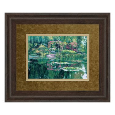 Classy Art Tranquil Garden Wall Art - Double Mat In Multi