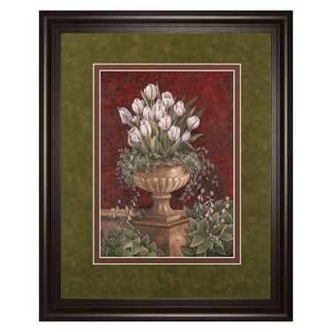 Classy Art Tulip Urn Elegance Wall Art - Double Mat In Multi