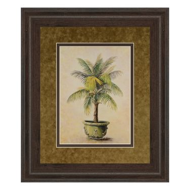 Classy Art Verdant Palm Display Wall Art - Double Mat In Multi