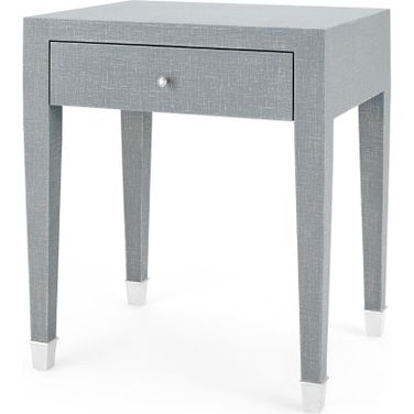 Claudette 1-Drawer Side Table In Washed Winter Gray