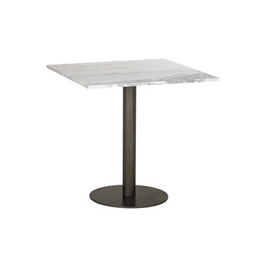 Claudia 30 Inch Claudia Bistro Table In White and Pewter
