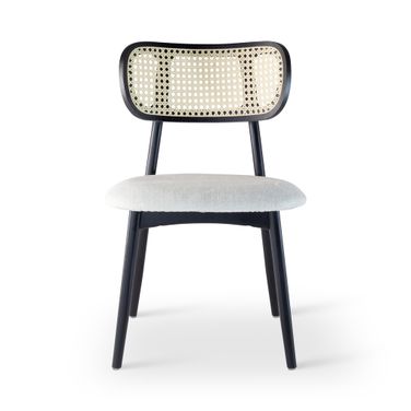 Claudia Cane Side Chair In Ebano And Natural