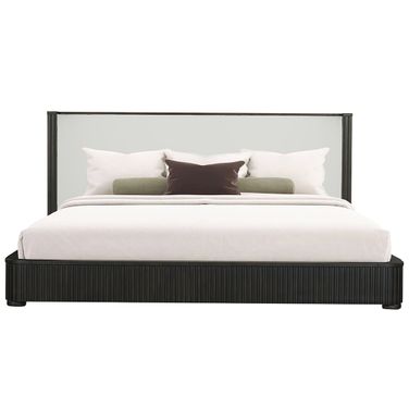 Clayten Eastern King Bed In Espresso and Beige
