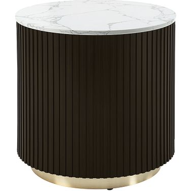 Clayten End Table In White and Espresso