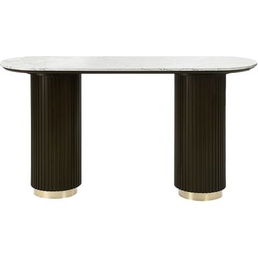 Clayten Sofa Table In White and Espresso