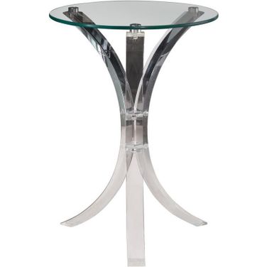 Laning Round Accent Table Clear