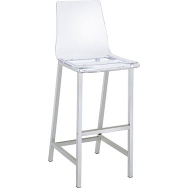 Juelia Bar Stools Chrome and Clear Acrylic Set of 2