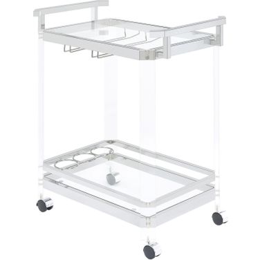 Jefferson 2-tier Glass Serving Cart Clear