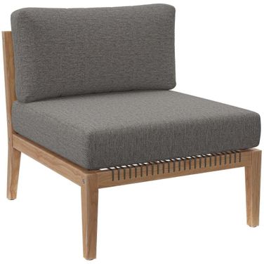 Clearwater Outdoor Patio Teak Wood Armless Chair In Gray Graphite