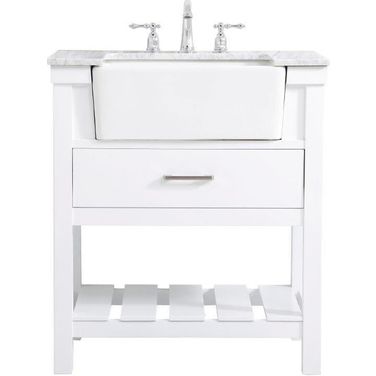 Clement 30 Inch Single Bathroom Vanity In White