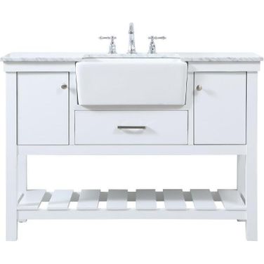 Clement 48 Inch Single Bathroom Vanity In White