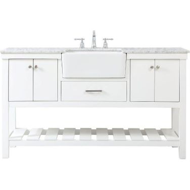 Clement 60 Inch Single Bathroom Vanity In White