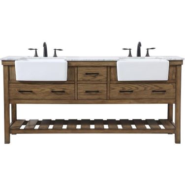 Clement 72 Inch Double Bathroom Vanity In Driftwood