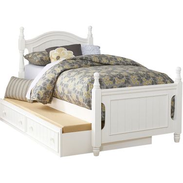 Clementine Full Platform Bed with Twin Trundle In White