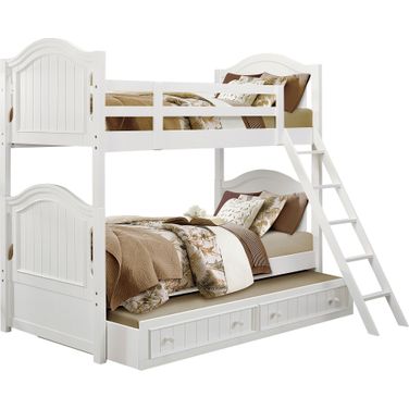 Clementine Twin/Twin Bunk Bed with Twin Trundle In White