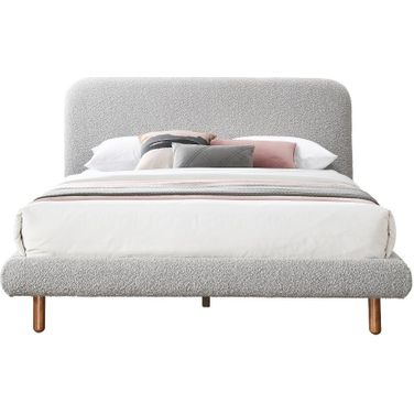 Cleo Eastern King Bed In Gray Boucle