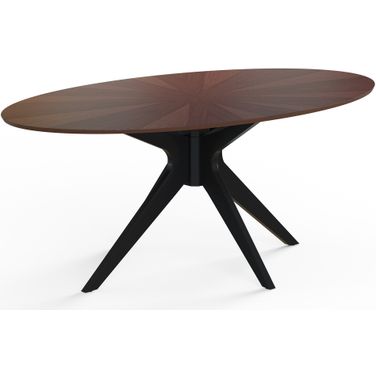 Clifford Oval Coffee Table In Black and Walnut