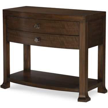 Cline Bowfront Nightstand In Brunette