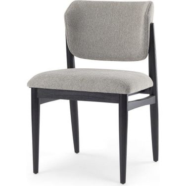 Cline Gray Fabric With Black Wood Dining Chair