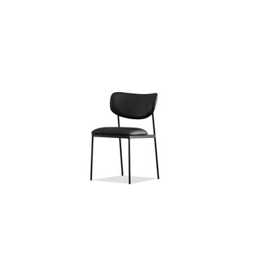 Clique Dining Chair Set of 2 Black Powder Coated Steel Base In Black