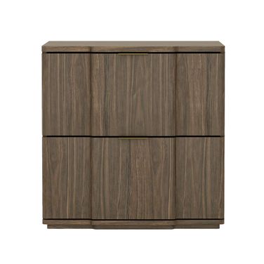 Clive 22 Inch 2-Drawer Nightstand In Walnut and Gold