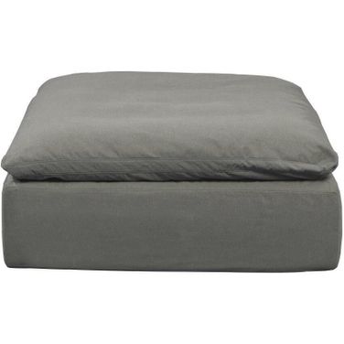 Cloud Puff Gray Slipcovered Square Sectional Modular Ottoman