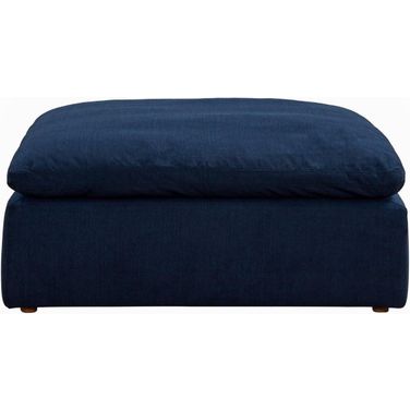 Cloud Puff Navy Blue Slipcovered Square Sectional Modular Ottoman