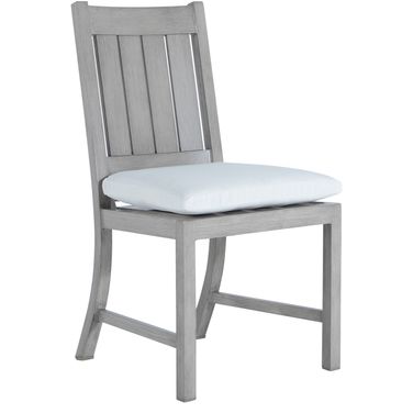 Club and Croquet Aluminum Side Chair In Cabana Stripe Fossil