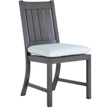 Club and Croquet Aluminum Side Chair In Cabana Stripe Fossil