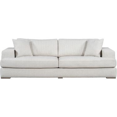 Clyde Polyester Blend Upholstered with Solid Birch Wood 100 Inch Sofa In Brown