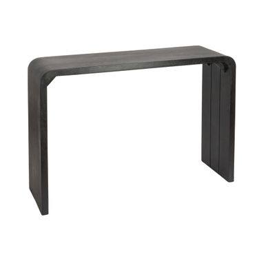 Clyde Waterfall Edge Mango Wood Console Table In Black