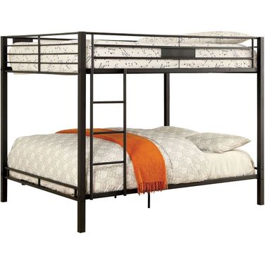 Claren Black Queen Over Queen Bunk Bed