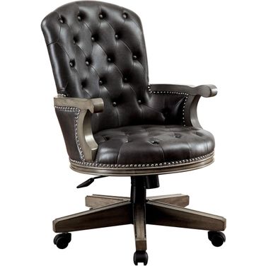 Yelena Gray and Black Adjustable Arm Chair