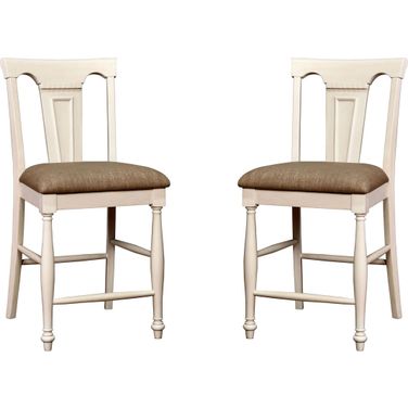 Sabrina Cherry and White Counter Height Chair Set Of 2