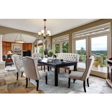 Sania I Antique Black Extendable Rectangular Leg Dining Room Set