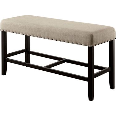 Sania Ii Antique Black Counter Height Bench