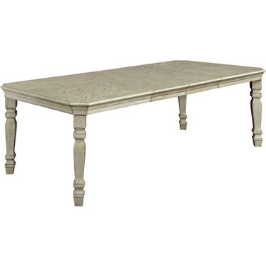 Holcroft Antique White Extendable Rectangular Leg Dining Table
